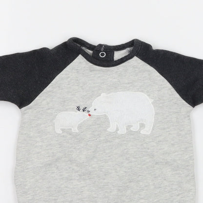 Matalan Baby Grey Geometric Jersey Babygrow One-Piece Size 0-3 Months  - Polar Bear