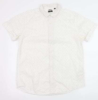 Mens UK Size XL ONLY & SONS White  Button-Up Short Sleeve Casual Shirt