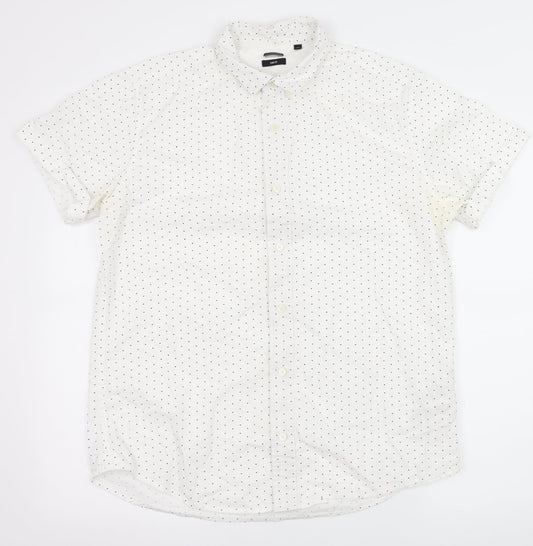 Mens UK Size XL ONLY & SONS White  Button-Up Short Sleeve Casual Shirt