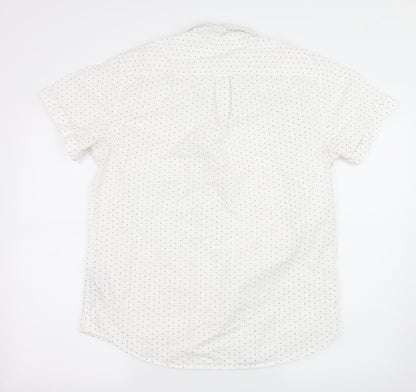 Mens UK Size XL ONLY & SONS White  Button-Up Short Sleeve Casual Shirt