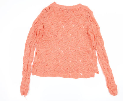 Atmopshere Womens Orange  Knit Pullover Jumper Size 12