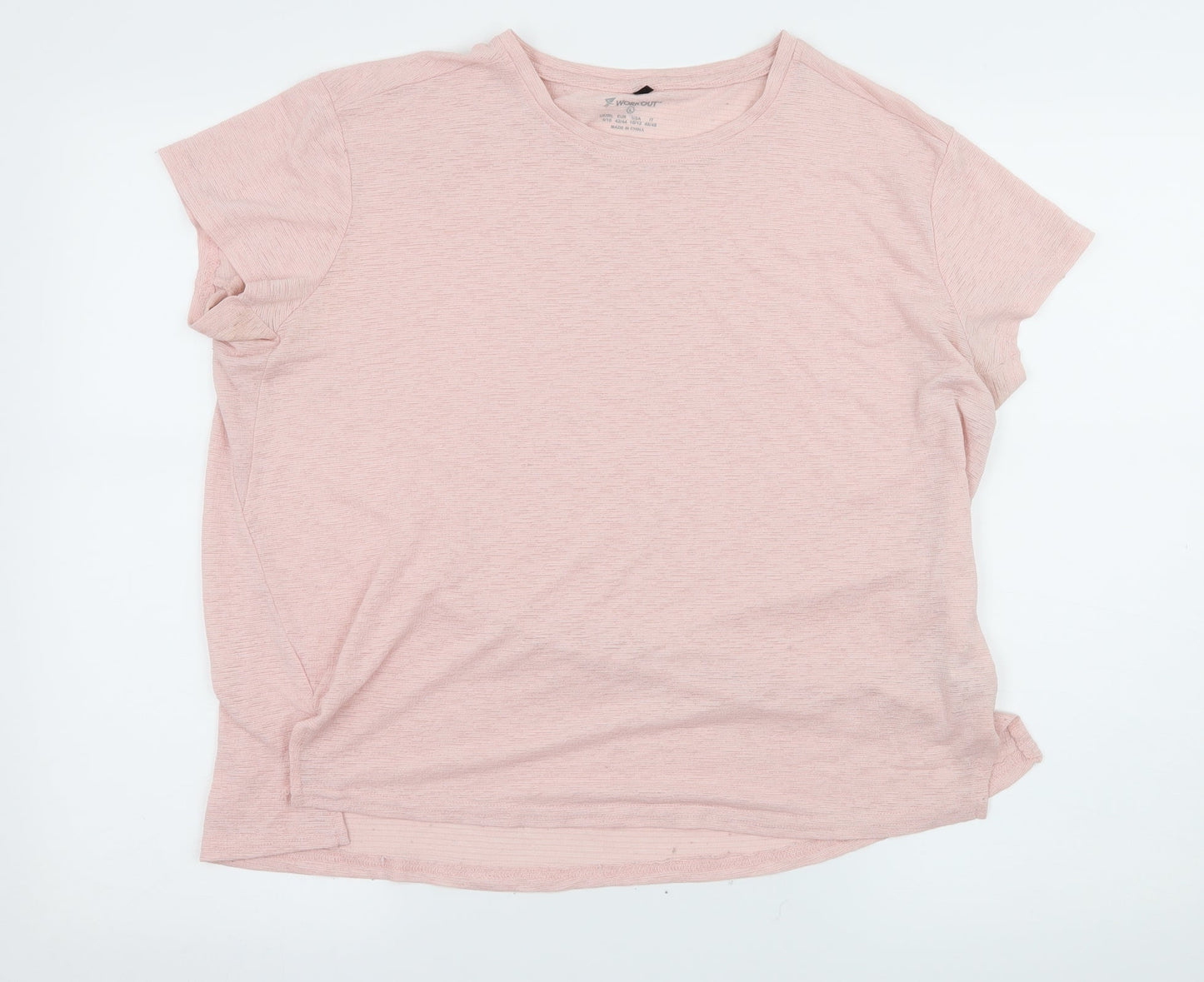 Womens UK Size 4 Workout Pink Basic T-Shirt