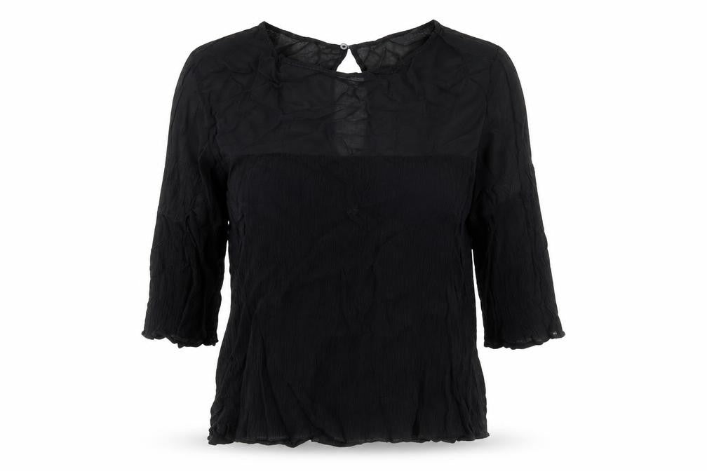 Womens UK Size L Zara Black Basic Blouse