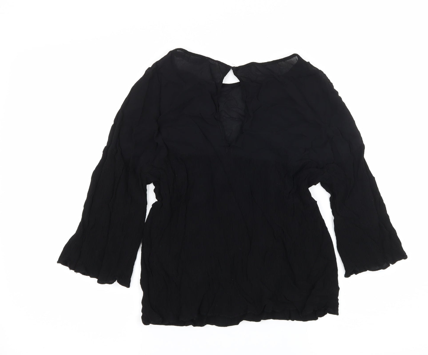 Womens UK Size L Zara Black Basic Blouse
