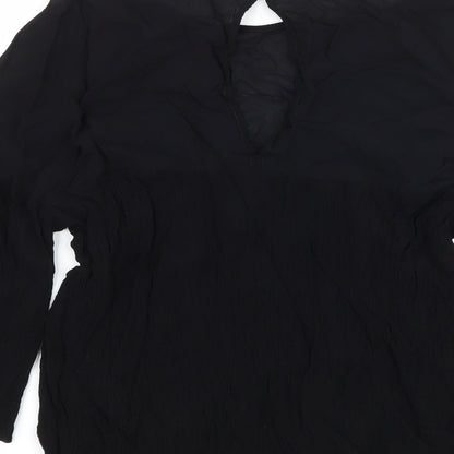 Womens UK Size L Zara Black Basic Blouse