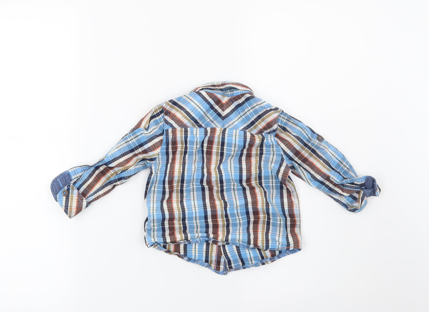 Autograph Boys Blue Check  Basic Button-Up Size 12-18 Months