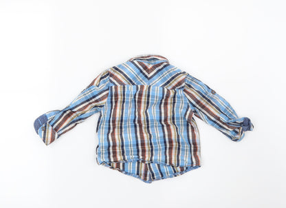 Autograph Boys Blue Check  Basic Button-Up Size 12-18 Months
