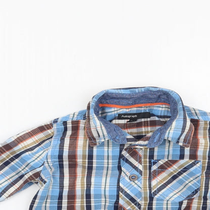 Autograph Boys Blue Check  Basic Button-Up Size 12-18 Months