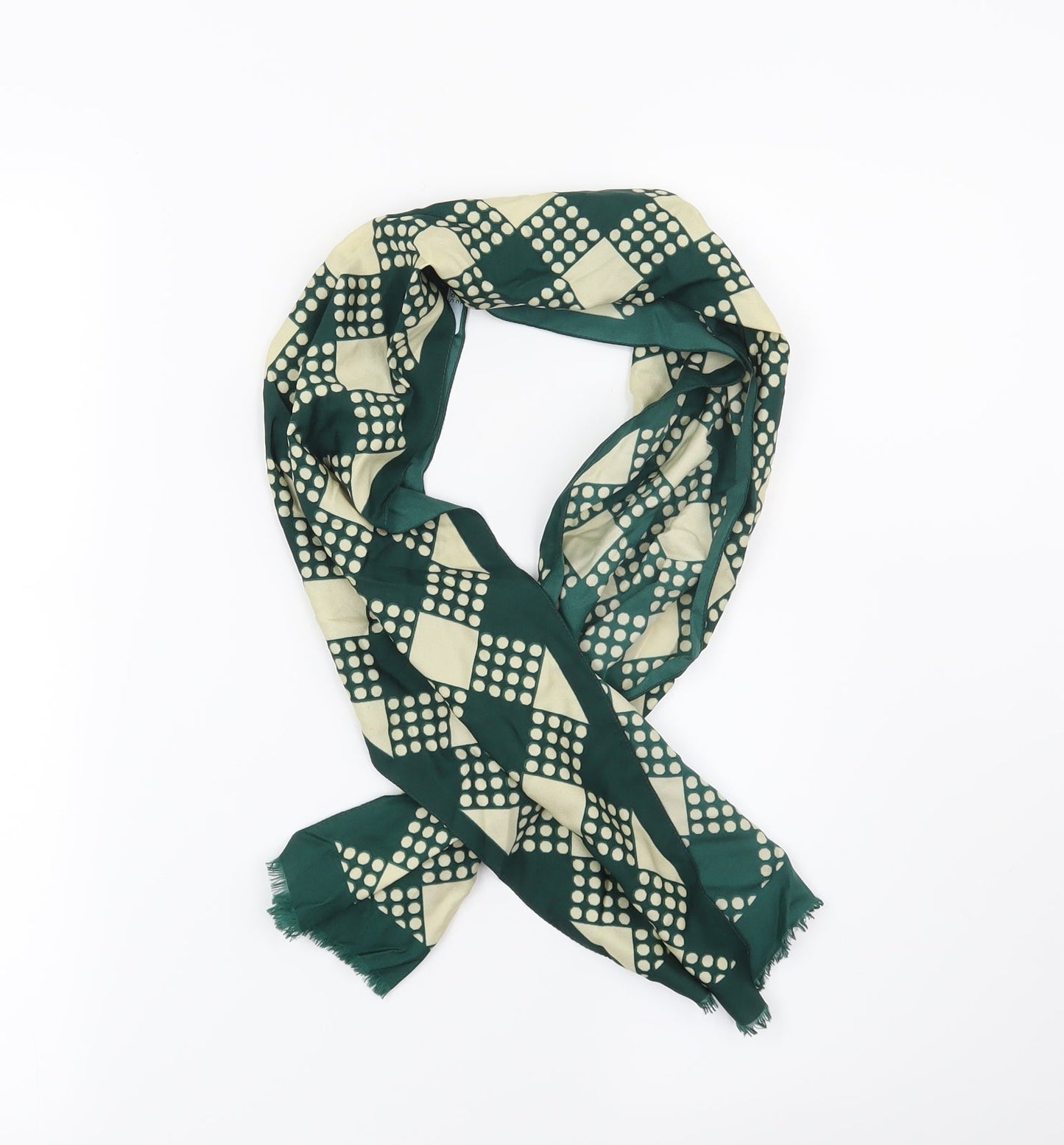 Preworn Womens Green Geometric   Scarf