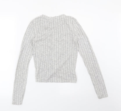 Primark Womens Grey Striped  Basic Blouse Size 4