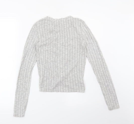 Primark Womens Grey Striped  Basic Blouse Size 4