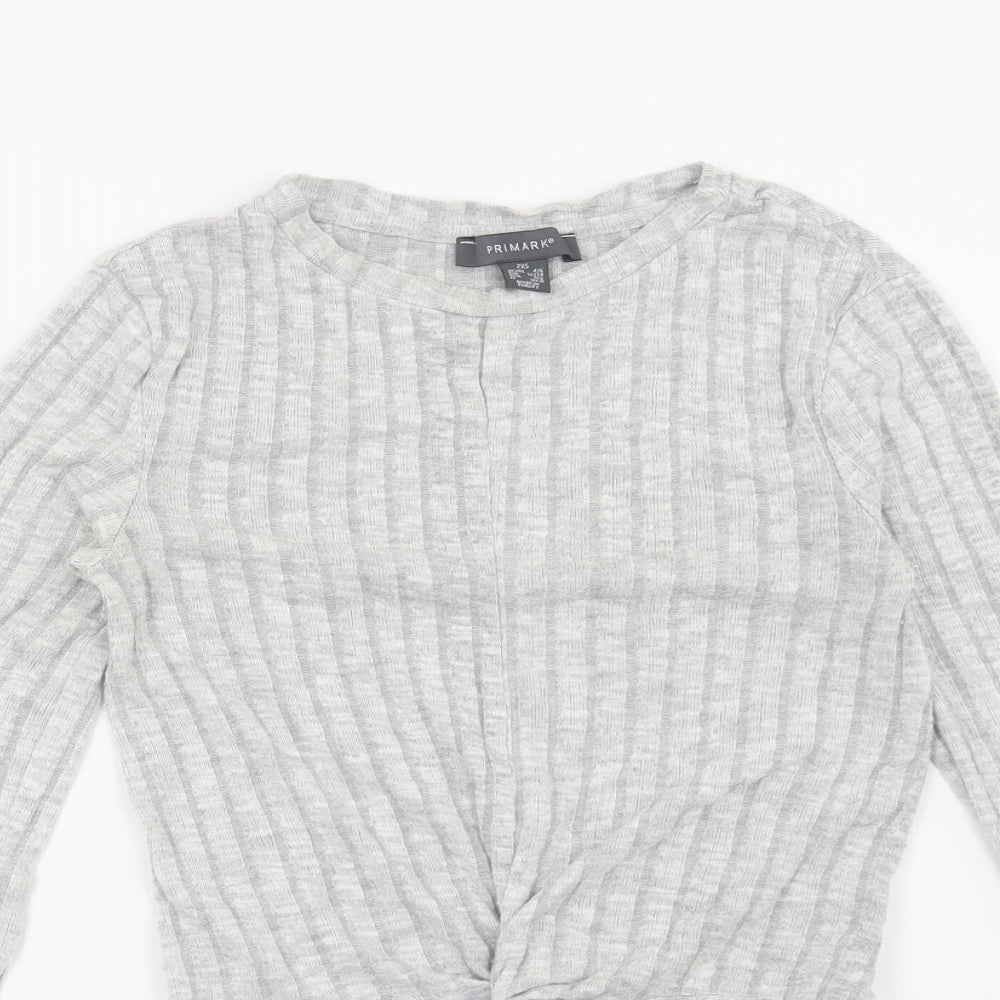 Primark Womens Grey Striped  Basic Blouse Size 4