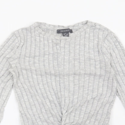 Primark Womens Grey Striped  Basic Blouse Size 4