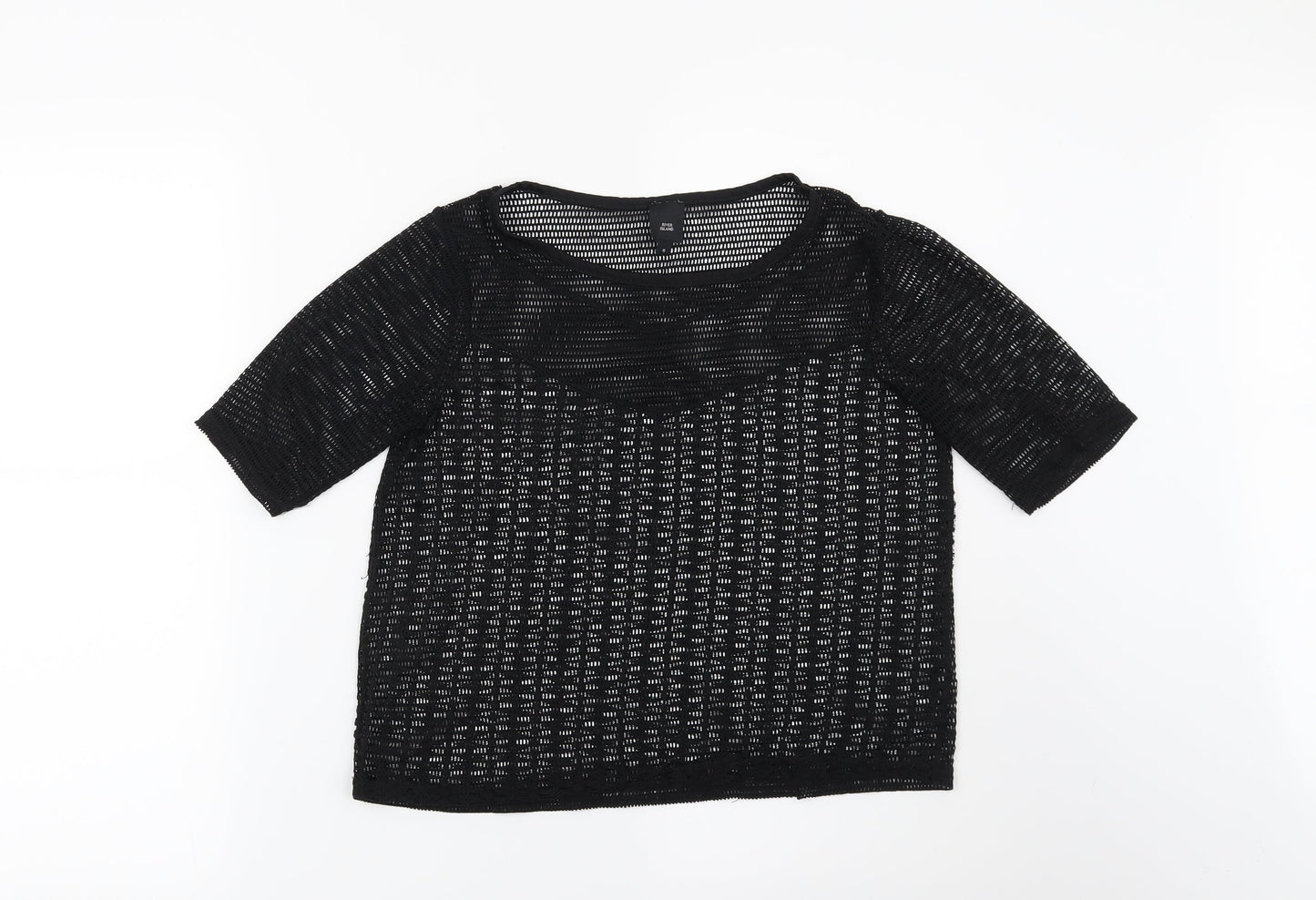 Womens UK Size 8 River Island Black Basic Blouse