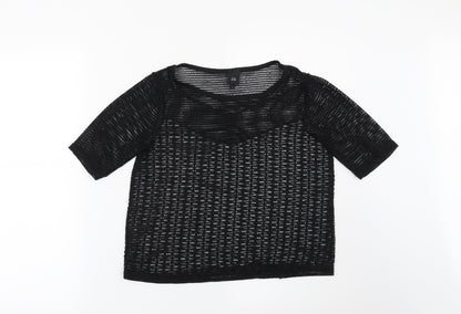 Womens UK Size 8 River Island Black Basic Blouse