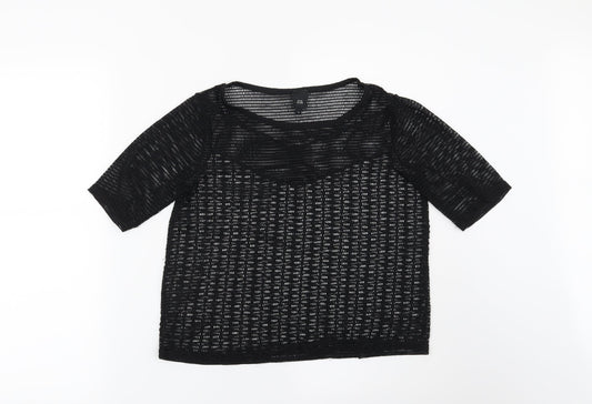 Womens UK Size 8 River Island Black Basic Blouse
