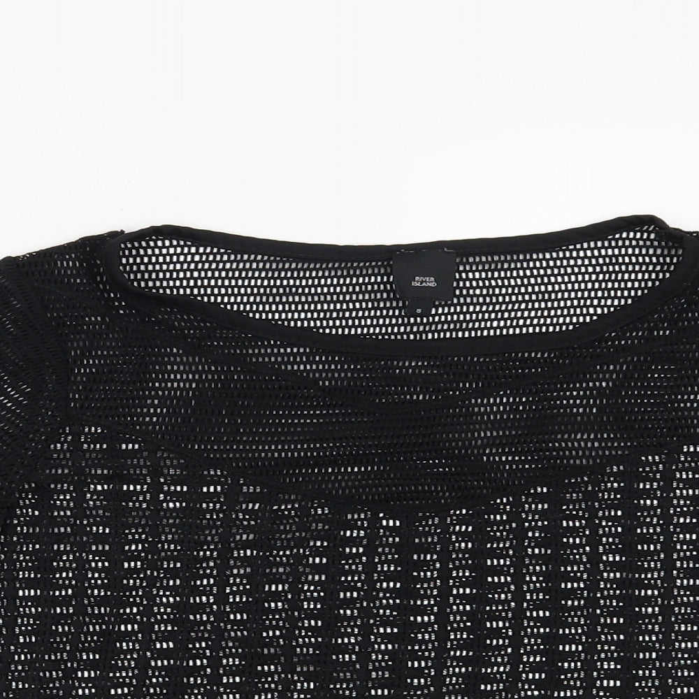 Womens UK Size 8 River Island Black Basic Blouse