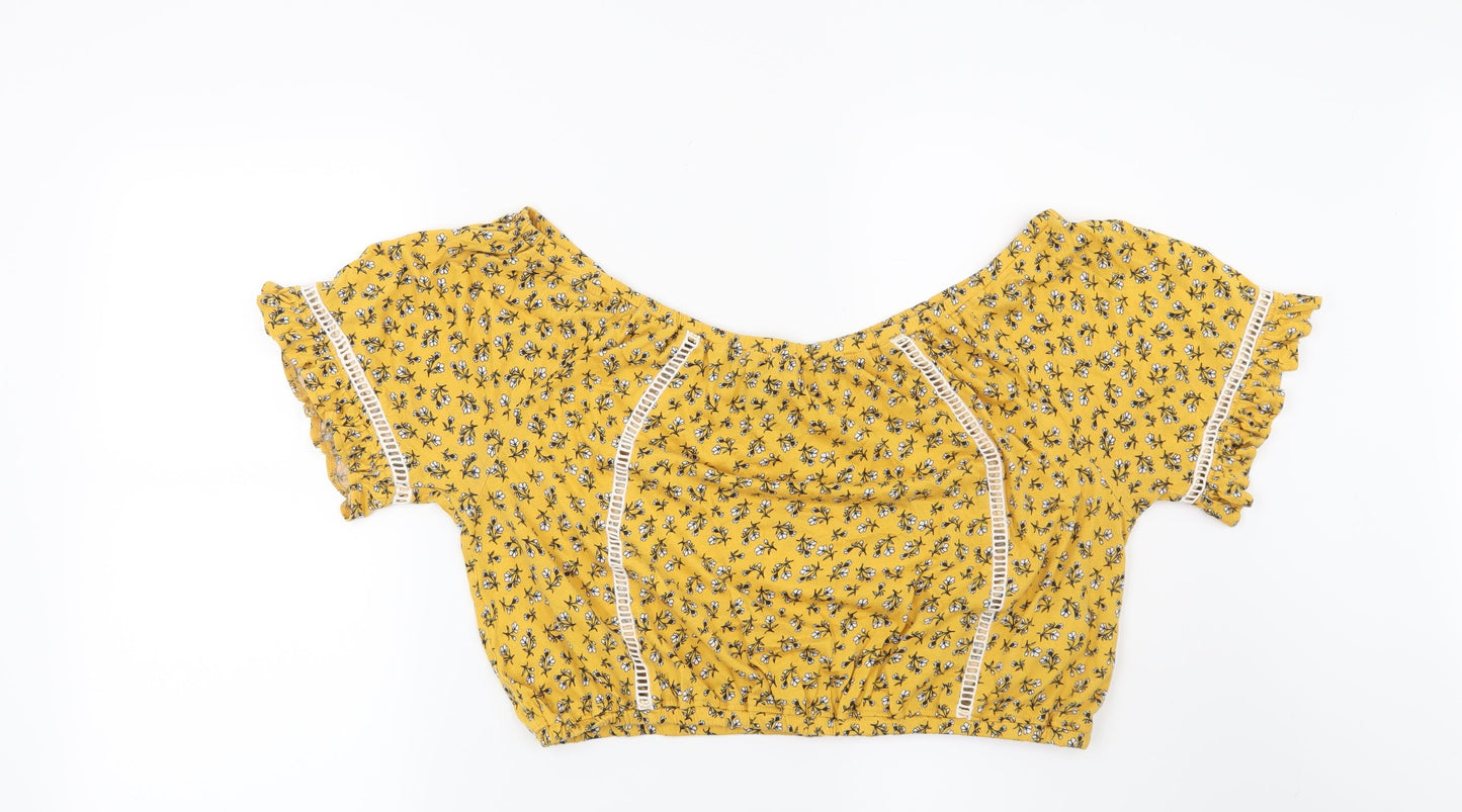 Womens UK Size 18 New Look Yellow Basic Blouse