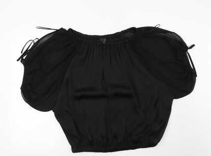 Womens UK Size 10 NEXT Black Basic Blouse