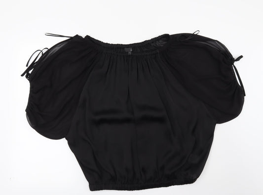 Womens UK Size 10 NEXT Black Basic Blouse