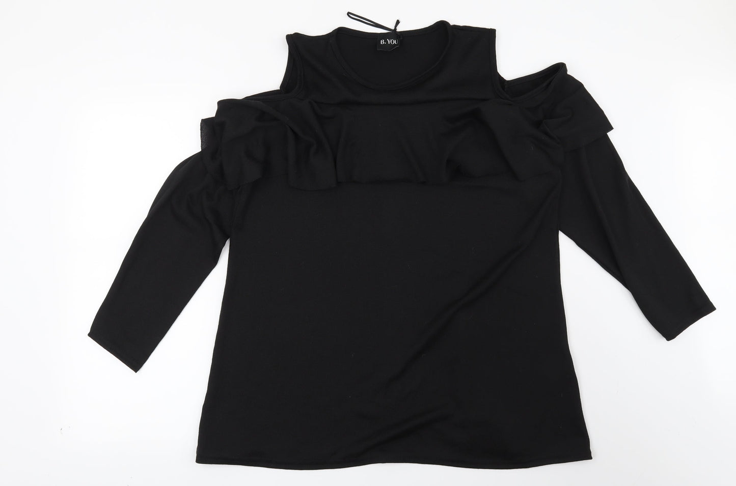 B You Womens Black   Basic Blouse Size L