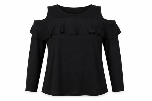 B You Womens Black   Basic Blouse Size L