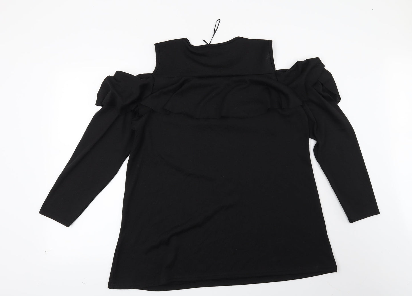 B You Womens Black   Basic Blouse Size L