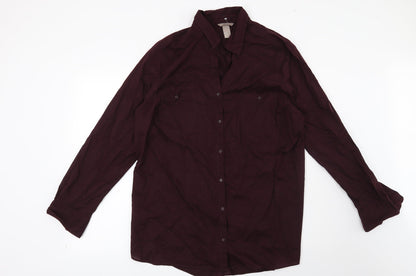 Mens UK Size L H&M Red  Button-Up Long Sleeve Casual Shirt