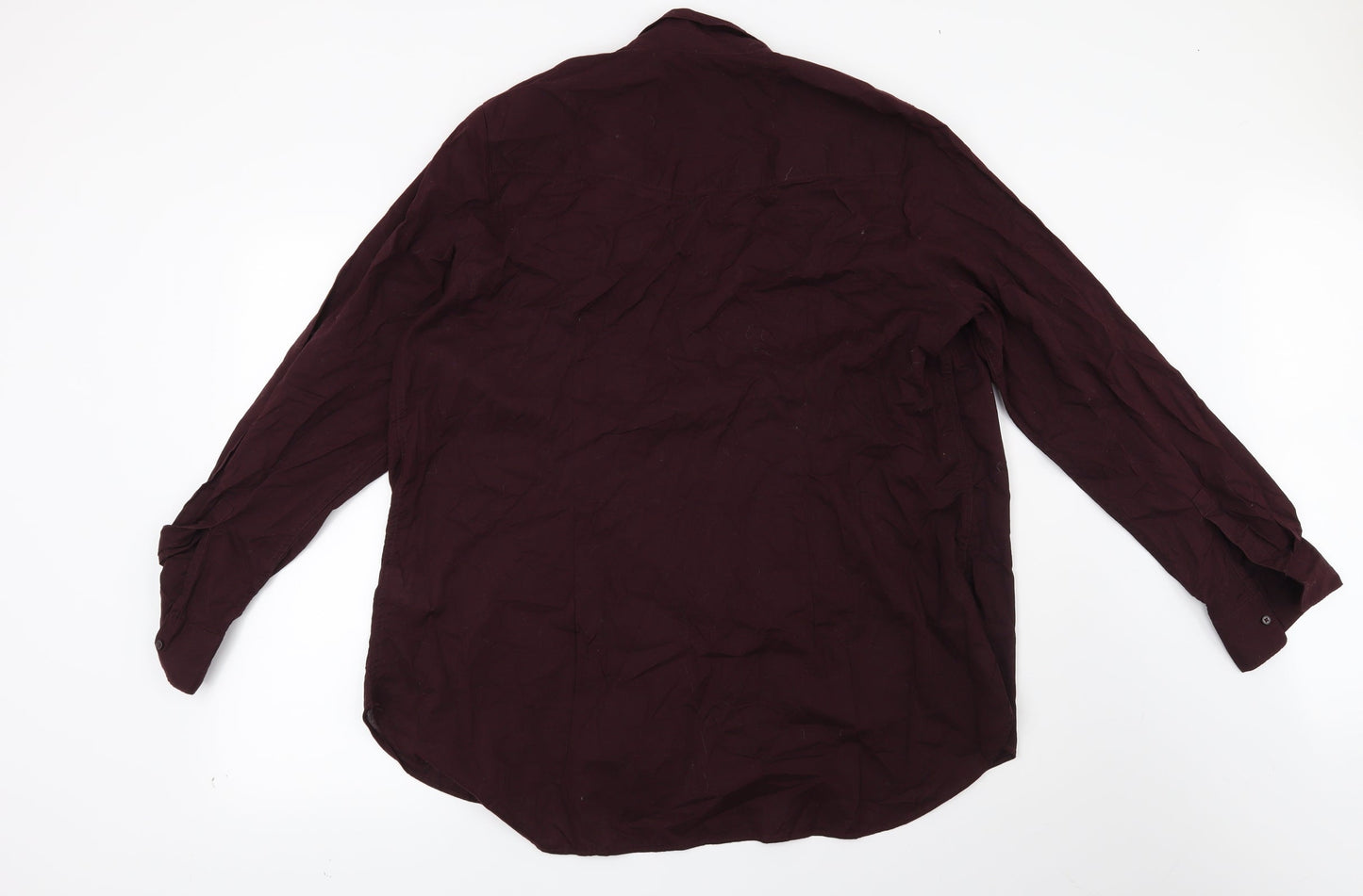 Mens UK Size L H&M Red  Button-Up Long Sleeve Casual Shirt