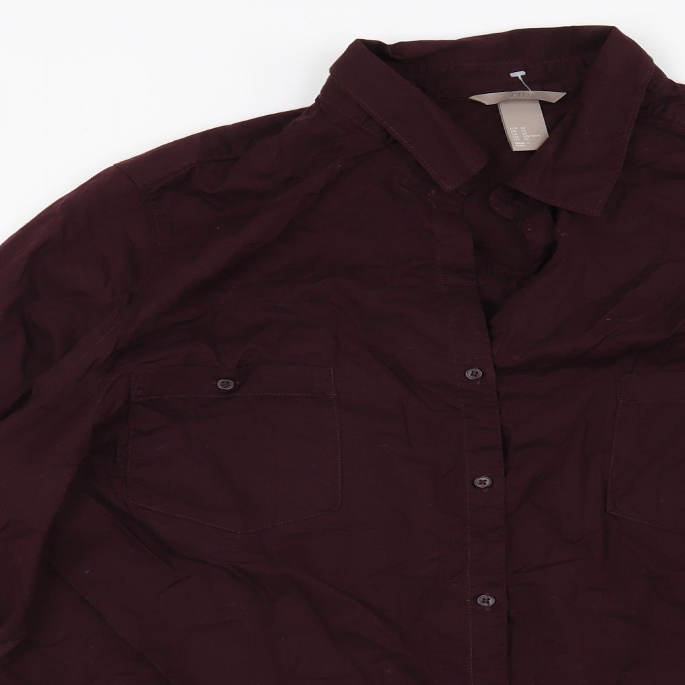 Mens UK Size L H&M Red  Button-Up Long Sleeve Casual Shirt