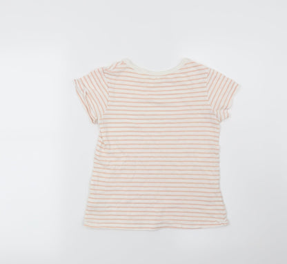 NEXT Girls Pink Striped  Basic T-Shirt Size 8 Years  - Star
