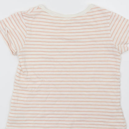 NEXT Girls Pink Striped  Basic T-Shirt Size 8 Years  - Star