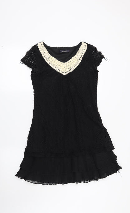 Preworn Womens Black Geometric  Fit & Flare  Size S