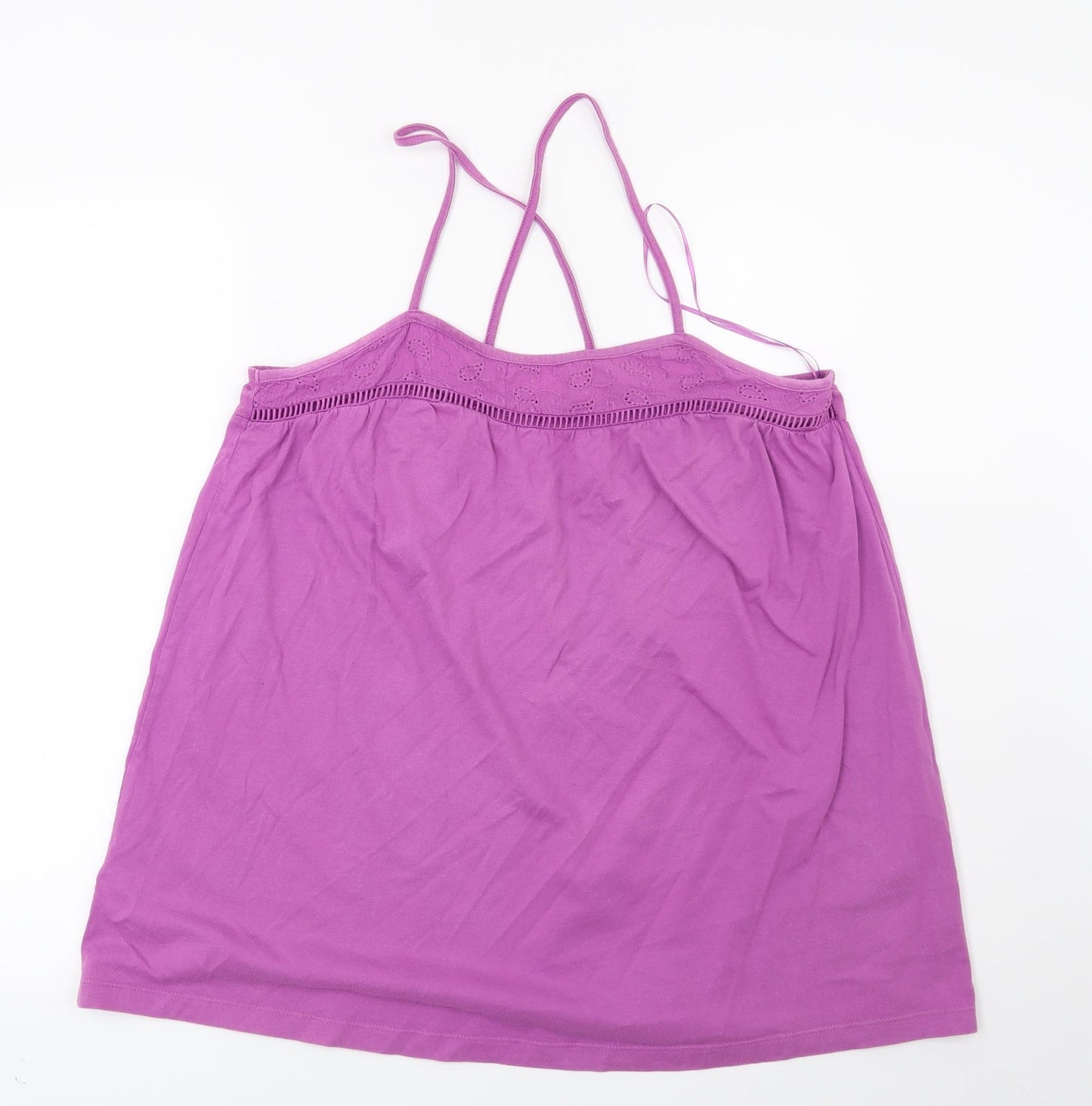 Papaya Womens Purple Geometric  Basic T-Shirt Size 14