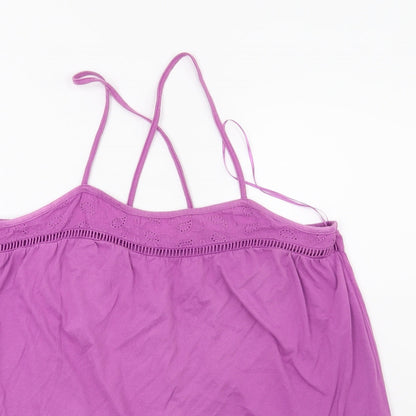 Papaya Womens Purple Geometric  Basic T-Shirt Size 14