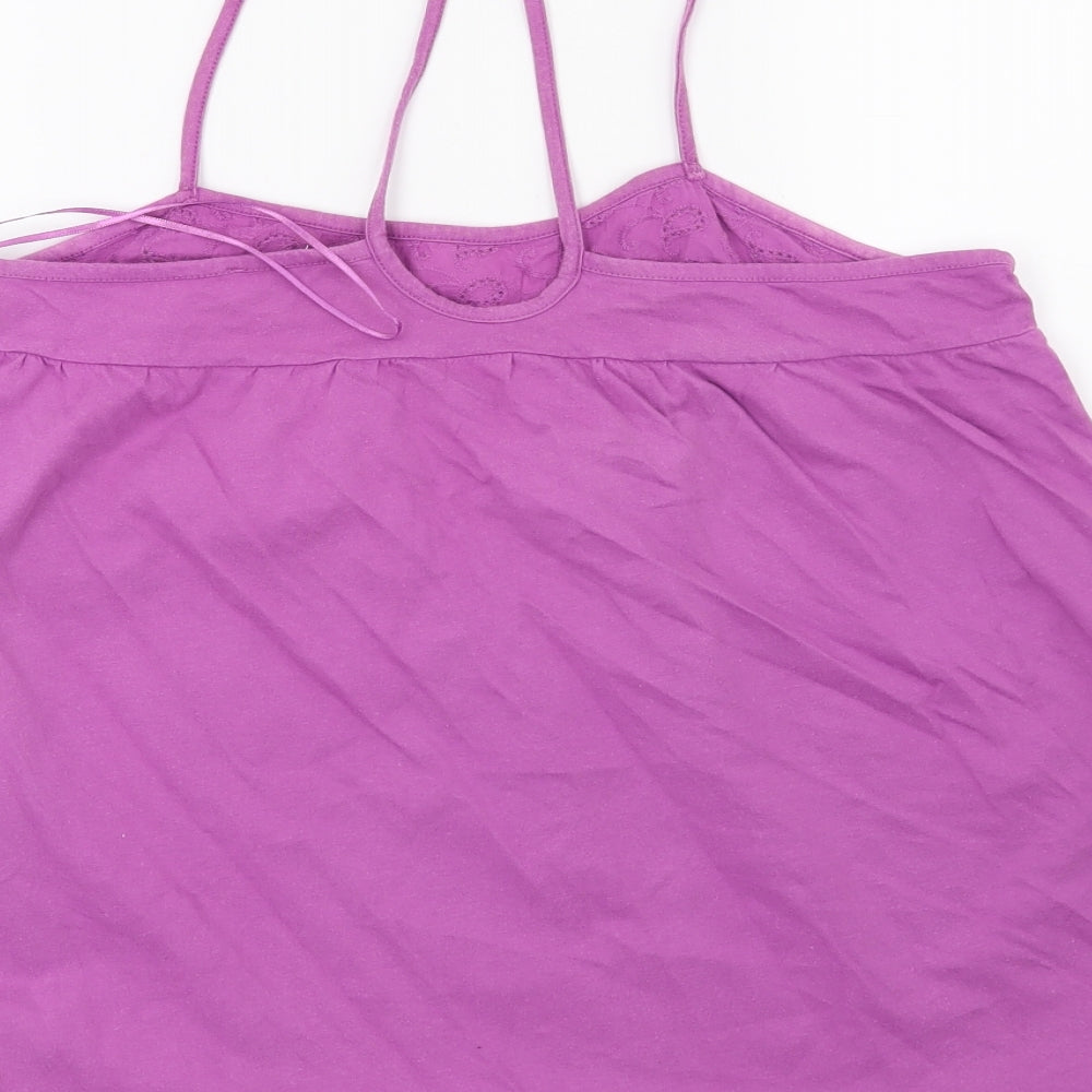 Papaya Womens Purple Geometric  Basic T-Shirt Size 14