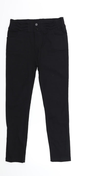 Womens UK Size XL Preworn Regular Fit  Black Trousers