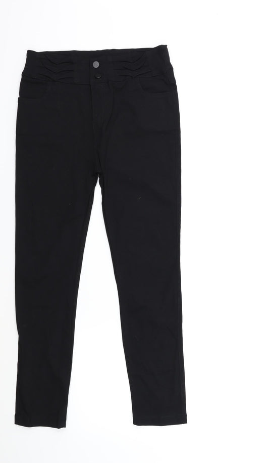 Womens UK Size XL Preworn Regular Fit  Black Trousers