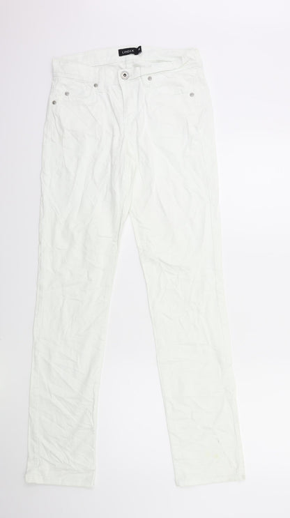 Womens UK Size 8 Lindex Regular Fit Straight White Jeans