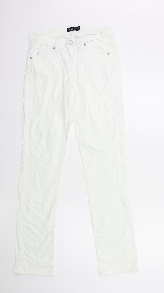 Womens UK Size 8 Lindex Regular Fit Straight White Jeans