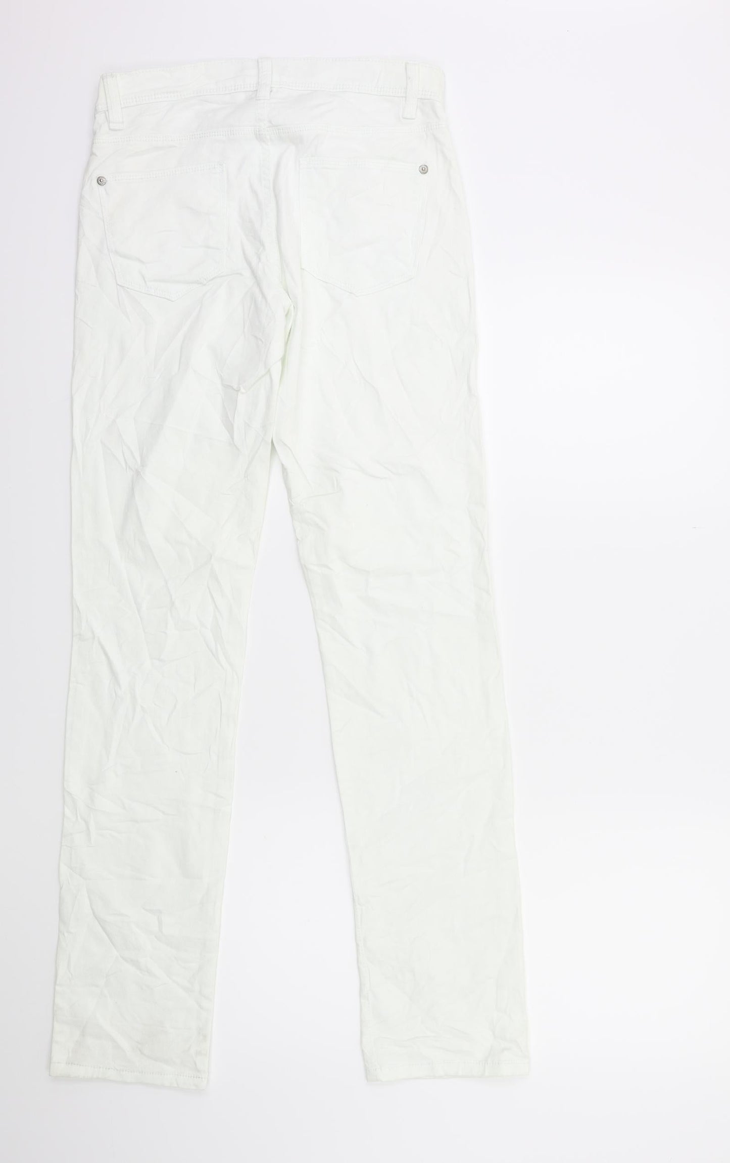 Womens UK Size 8 Lindex Regular Fit Straight White Jeans