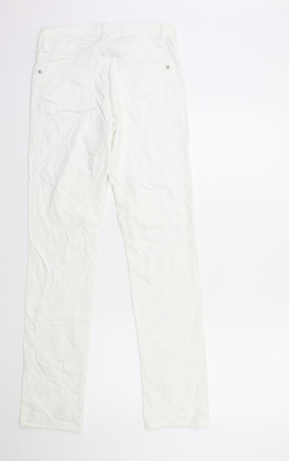Womens UK Size 8 Lindex Regular Fit Straight White Jeans