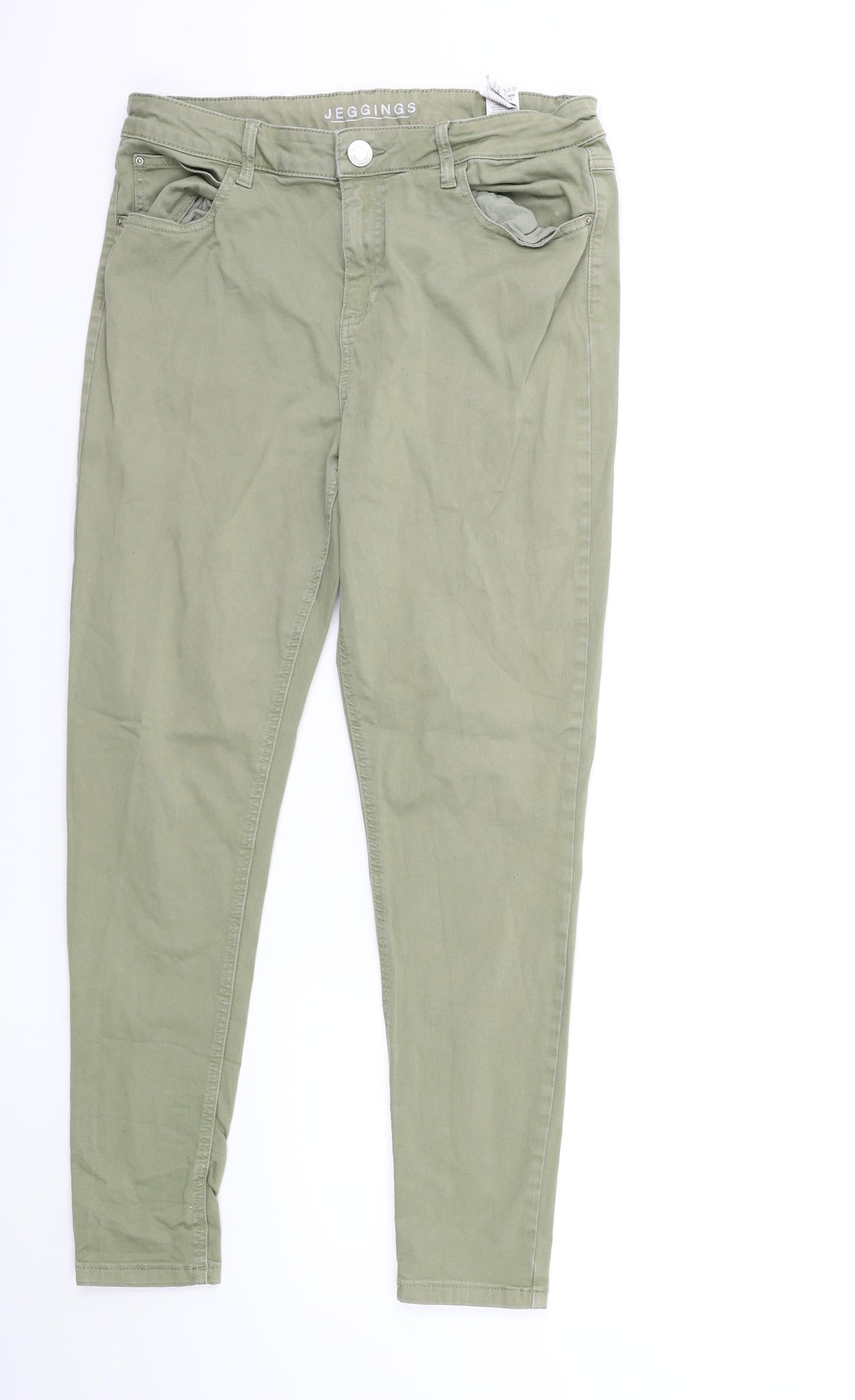 Womens UK Size 14 Marks and Spencer Regular Fit Skinny Green Jeans
