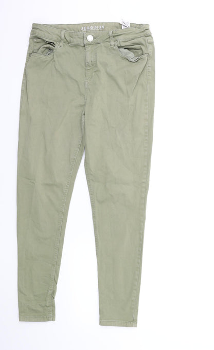 Womens UK Size 14 Marks and Spencer Regular Fit Skinny Green Jeans