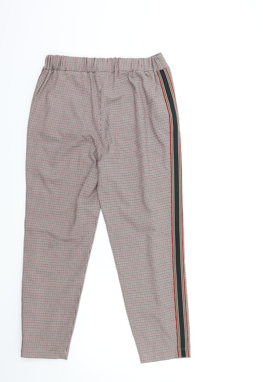 Primark Womens Red Check  Trousers  Size 8 L25 in