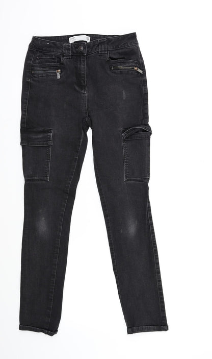 NEXT Womens Black  Denim Skinny Jeans Size 10 L28 in