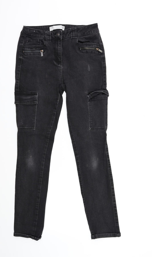 NEXT Womens Black  Denim Skinny Jeans Size 10 L28 in