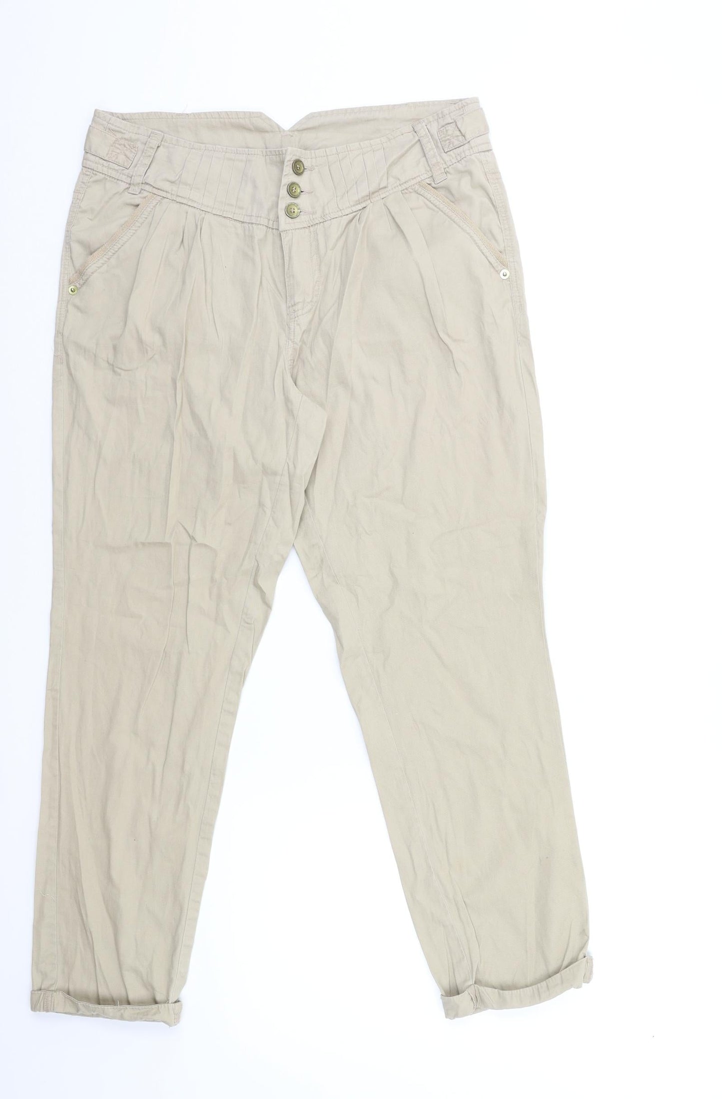 Womens UK Size 30 in Preworn Regular Fit  Beige Trousers