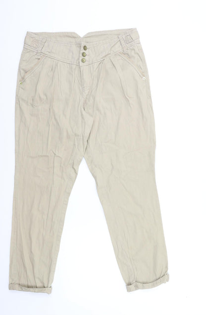 Womens UK Size 30 in Preworn Regular Fit  Beige Trousers