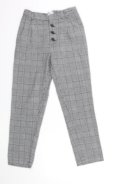 Mango Womens Grey Check  Trousers  Size S L26 in